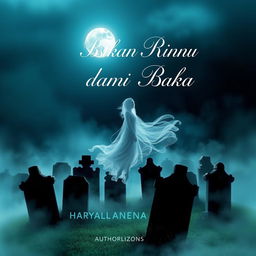 A hauntingly beautiful novel cover for "Bisikan Rindu dari Alam Baka"