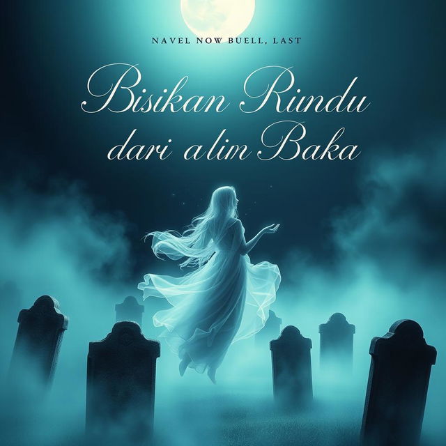 A hauntingly beautiful novel cover for "Bisikan Rindu dari Alam Baka"