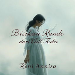 Novel cover for 'Bisikan Rindu dari Alam Baka', featuring a woman mourning the loss of her lover