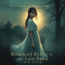 A haunting book cover for the novel "Bisikan Rindu dari Alam Baka" by Reni Annisa