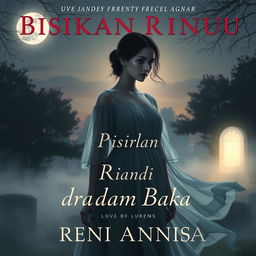 A haunting book cover for the novel "Bisikan Rindu dari Alam Baka" by Reni Annisa