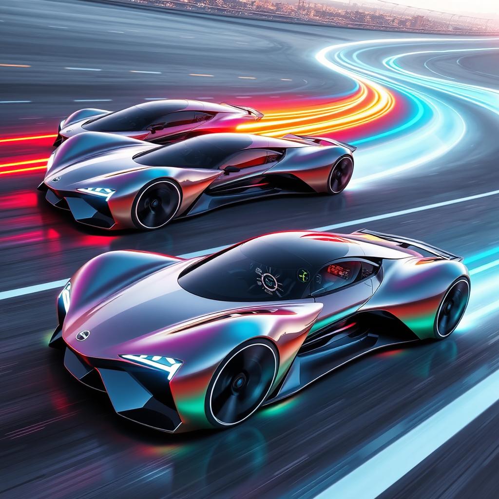 Three futuristic aerodynamic concept cars, each uniquely designed to represent ultimate speed and innovation