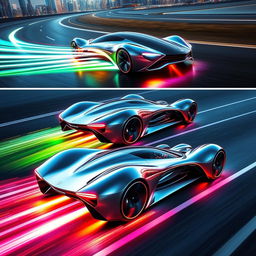 Three futuristic aerodynamic concept cars, each uniquely designed to represent ultimate speed and innovation