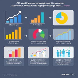 An animated infographic illustrating the positive impact of procurement management in a company