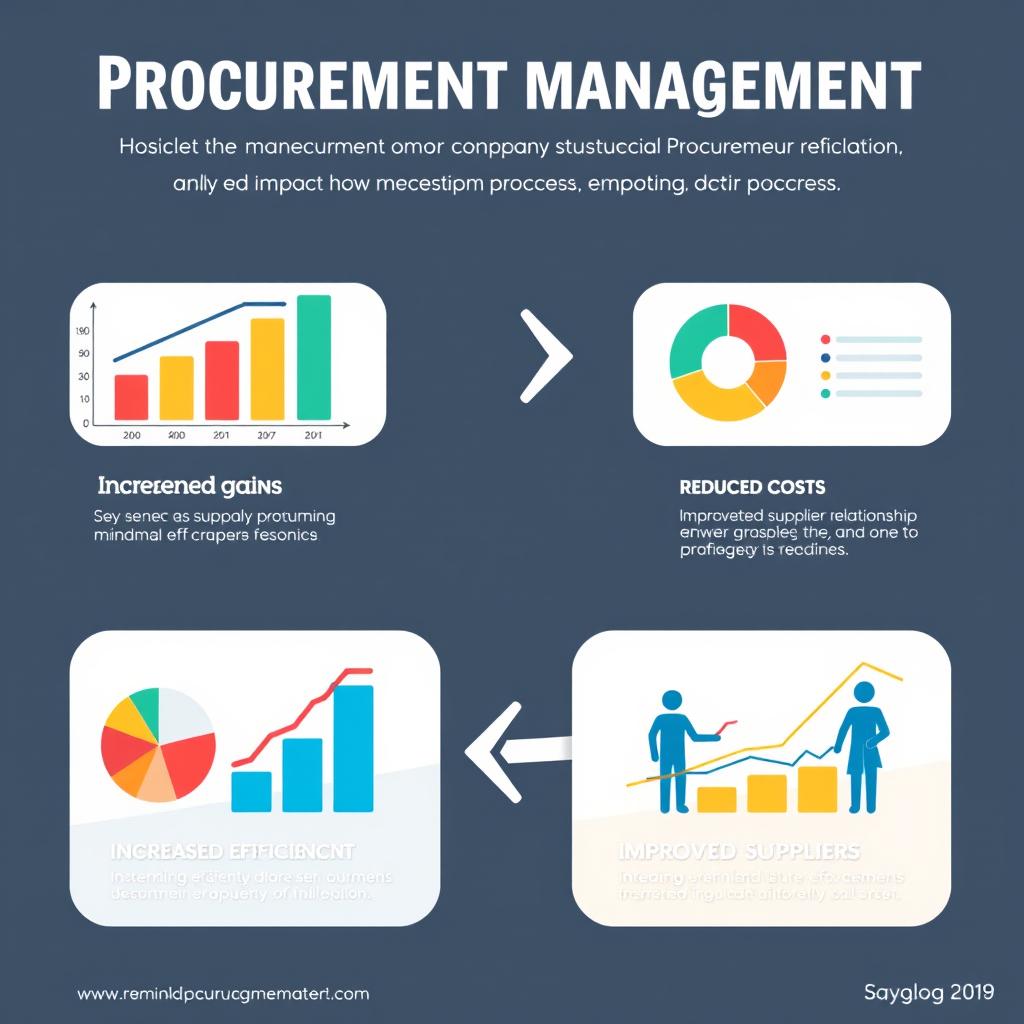 An animated infographic illustrating the positive impact of procurement management in a company