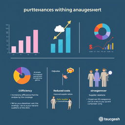 An animated infographic illustrating the positive impact of procurement management in a company