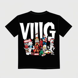 black T-shirt design with the text 'VIIIG' in an edgy, stylish font