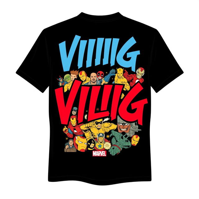 black T-shirt design with the text 'VIIIG' in an edgy, stylish font