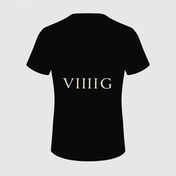 black T-shirt design with the text 'VIIIG' in a sleek and modern font