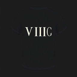 black T-shirt design with the text 'VIIIG' in a sleek and modern font