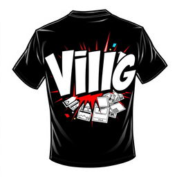 black T-shirt design with the text 'VIIIG' in a trendy, eye-catching font