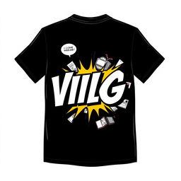 black T-shirt design with the text 'VIIIG' in a trendy, eye-catching font