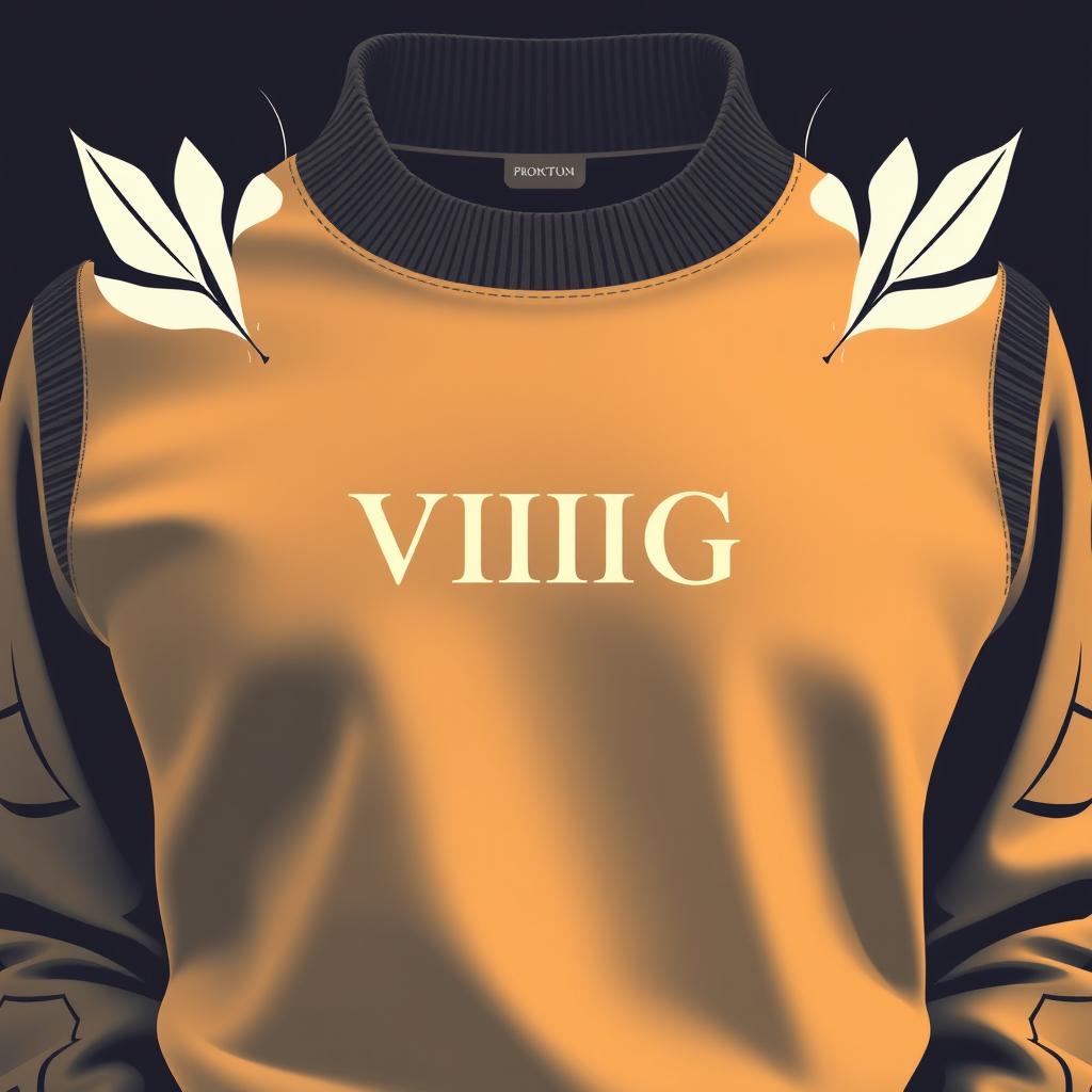 A visually captivating design featuring a prominent letter "VIIIG" in small, elegant font placed on the chest area of a stylish garment