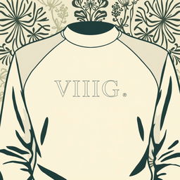 A visually captivating design featuring a prominent letter "VIIIG" in small, elegant font placed on the chest area of a stylish garment