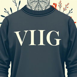 A visually captivating design featuring a prominent letter "VIIIG" in small, elegant font placed on the chest area of a stylish garment