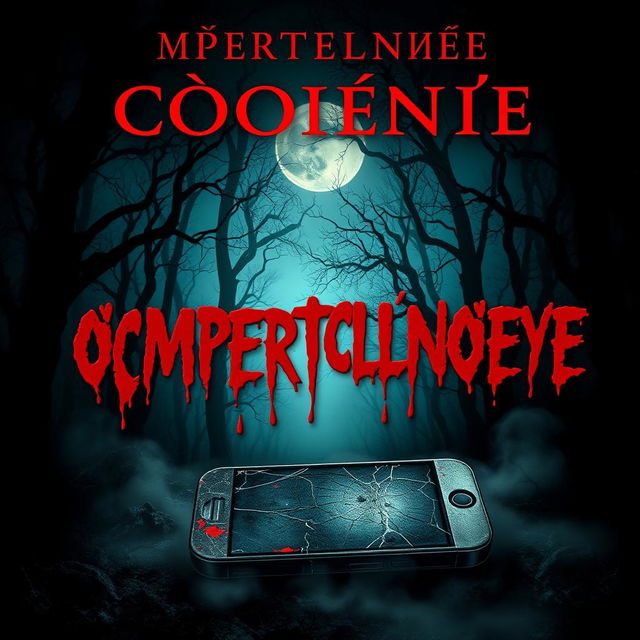 A chilling horror book cover titled 'Смертельное сообщение'