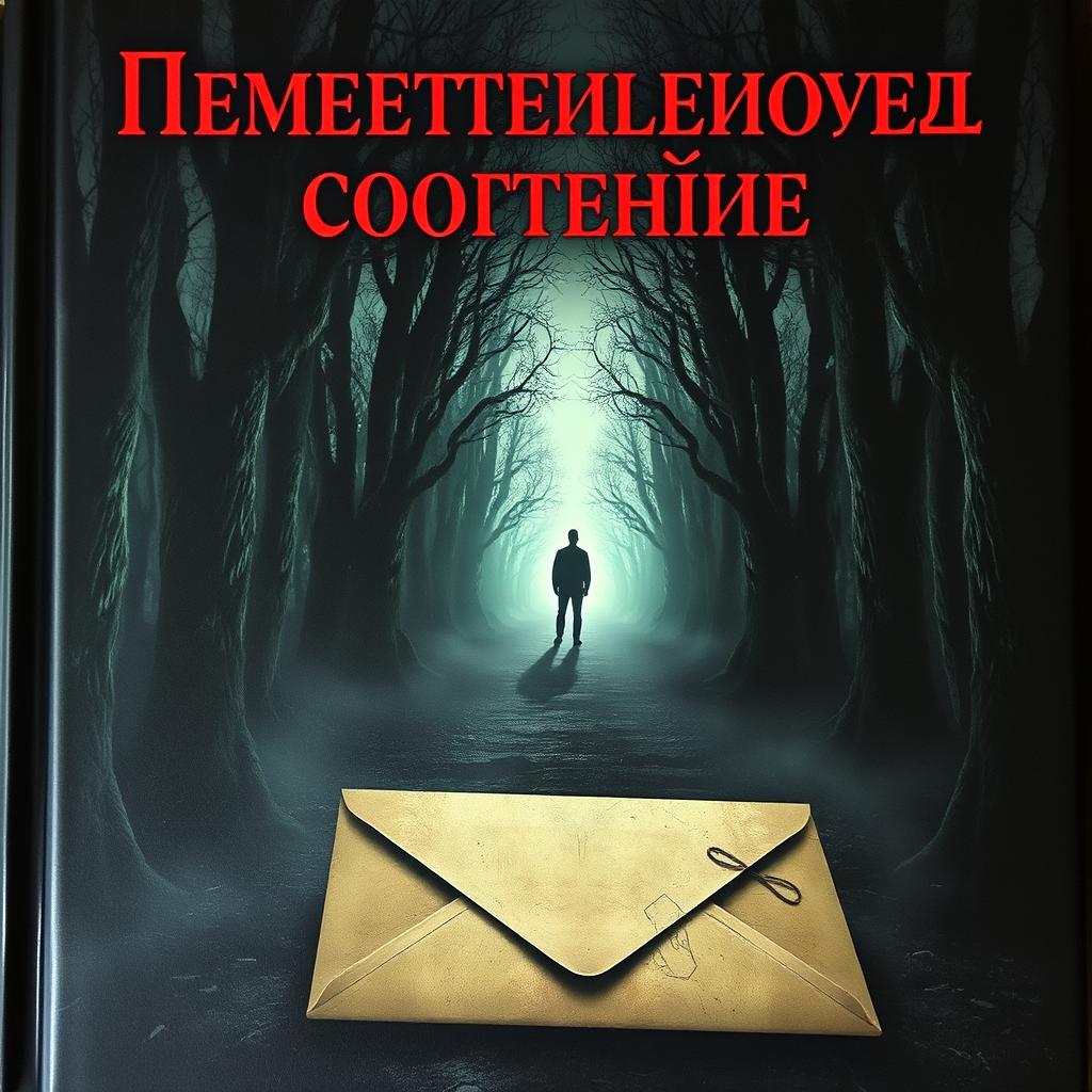 A chilling book cover titled "Смертельное сообщение" in bold, ominous letters