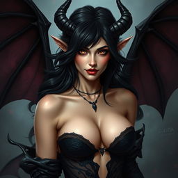 Lilith, the alluring succubus, exuding a captivating and seductive presence