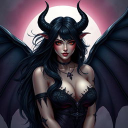 Lilith, the alluring succubus, exuding a captivating and seductive presence