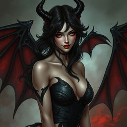 Lilith, the alluring succubus, exuding a captivating and seductive presence