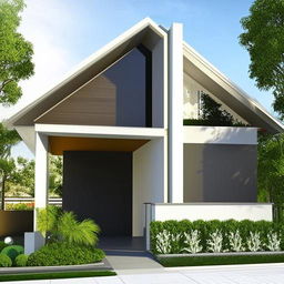 Design a modern 1320 square feet house, including both exterior and interior. The house must have stylish architecture and a beautifully arranged interior.