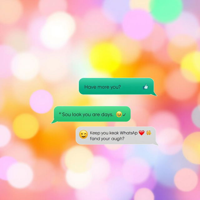 A vibrant, colorful, and attractive WhatsApp chat wallpaper design featuring a lively, cheerful conversation