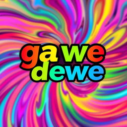 A vibrant and dynamic T-shirt design featuring the phrase 'gawe dewe' in bold, eye-catching lettering