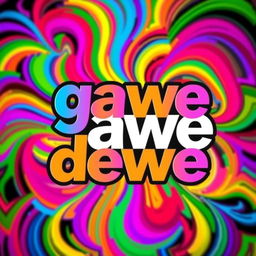 A vibrant and dynamic T-shirt design featuring the phrase 'gawe dewe' in bold, eye-catching lettering