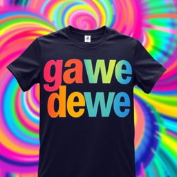 A vibrant and dynamic T-shirt design featuring the phrase 'gawe dewe' in bold, eye-catching lettering