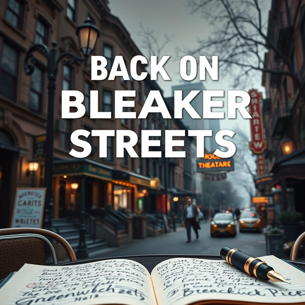 4k hd hyperdetailed realistic book cover for a novel titled "Back on Bleaker Streets