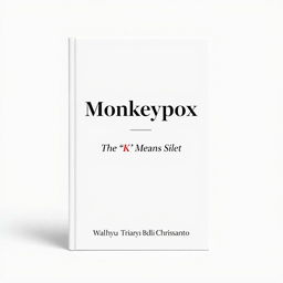 A captivating book cover design for "Monkeypox: The 'K' Means Silent" by Wahyu Triarya Budhi Chrissantyo