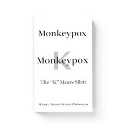 A captivating book cover design for "Monkeypox: The 'K' Means Silent" by Wahyu Triarya Budhi Chrissantyo