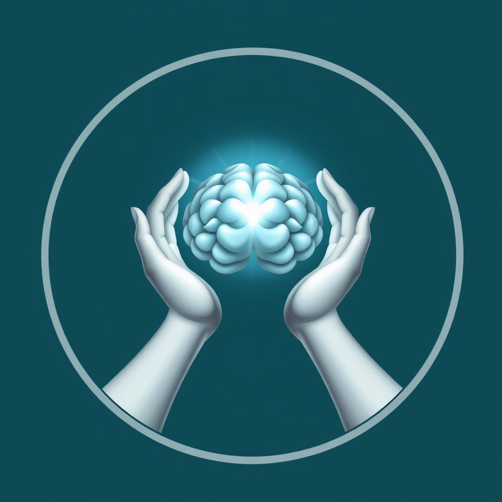 Circular logo for 'Iasocare Counselling and Psychotherapy' featuring the hands of the Greek goddess Iaso holding a glowing brain