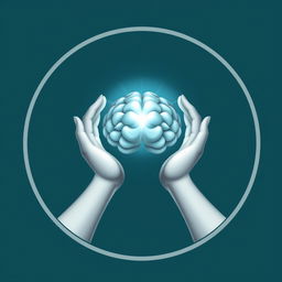 Circular logo for 'Iasocare Counselling and Psychotherapy' featuring the hands of the Greek goddess Iaso holding a glowing brain