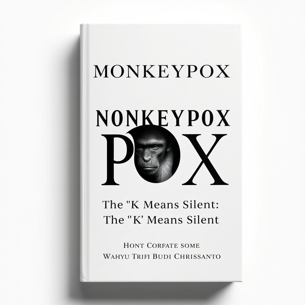 Create a book cover design for "Monkeypox: The 'K' Means Silent" by Wahyu Triarya Budhi Chrissantyo