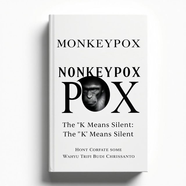 Create a book cover design for "Monkeypox: The 'K' Means Silent" by Wahyu Triarya Budhi Chrissantyo