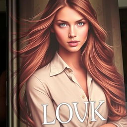 A captivating book cover featuring a young woman with long, flowing brown hair