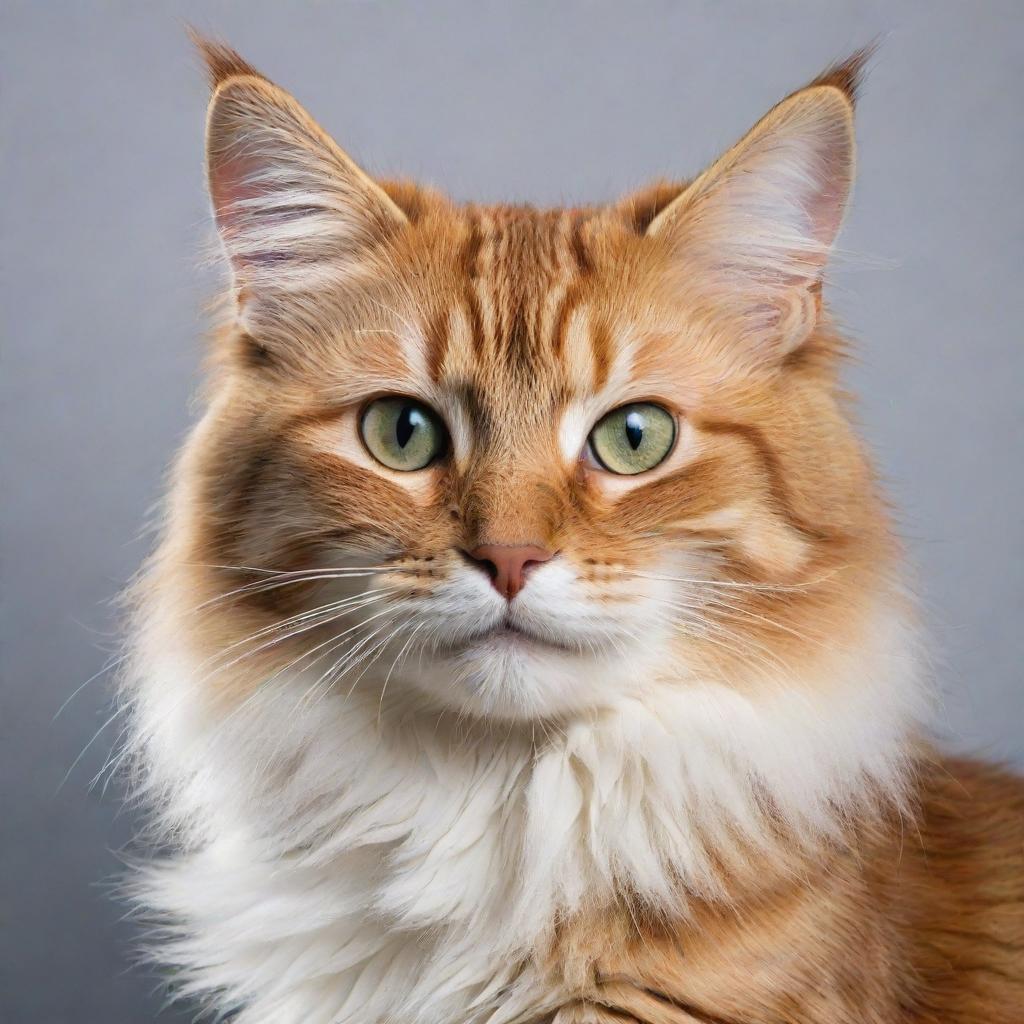 A vibrant and detailed picture of a playful cat with visibly soft fur, gleaming eyes and a swishing tail