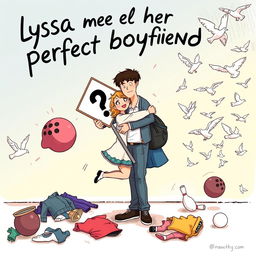 An amusing cover illustration featuring Lyssa and her perfect boyfriend