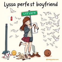 An amusing cover illustration featuring Lyssa and her perfect boyfriend