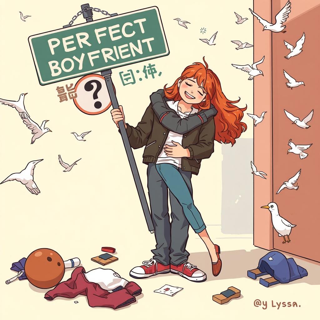 An amusing cover illustration featuring Lyssa and her perfect boyfriend