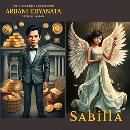 A book cover depicting two juxtaposed figures: Arbani Edgar Adynata and Sabila