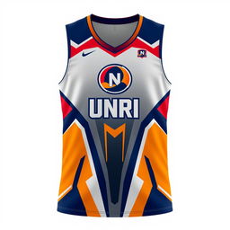 Design a basketball jersey featuring an innovative and modern look for the UNRI basketball team