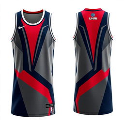 Design a basketball jersey featuring an innovative and modern look for the UNRI basketball team