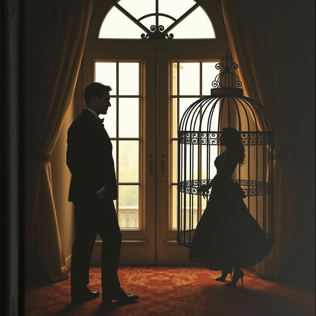 A book cover featuring silhouettes of a man and a woman