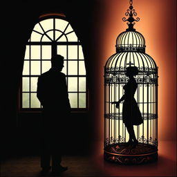 A book cover featuring silhouettes of a man and a woman