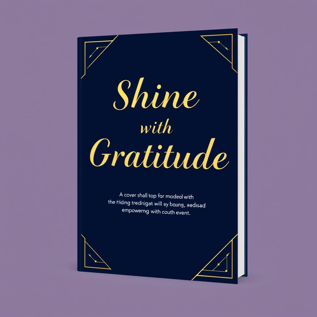 A modern and sophisticated book cover design for a gratitude book aimed at women