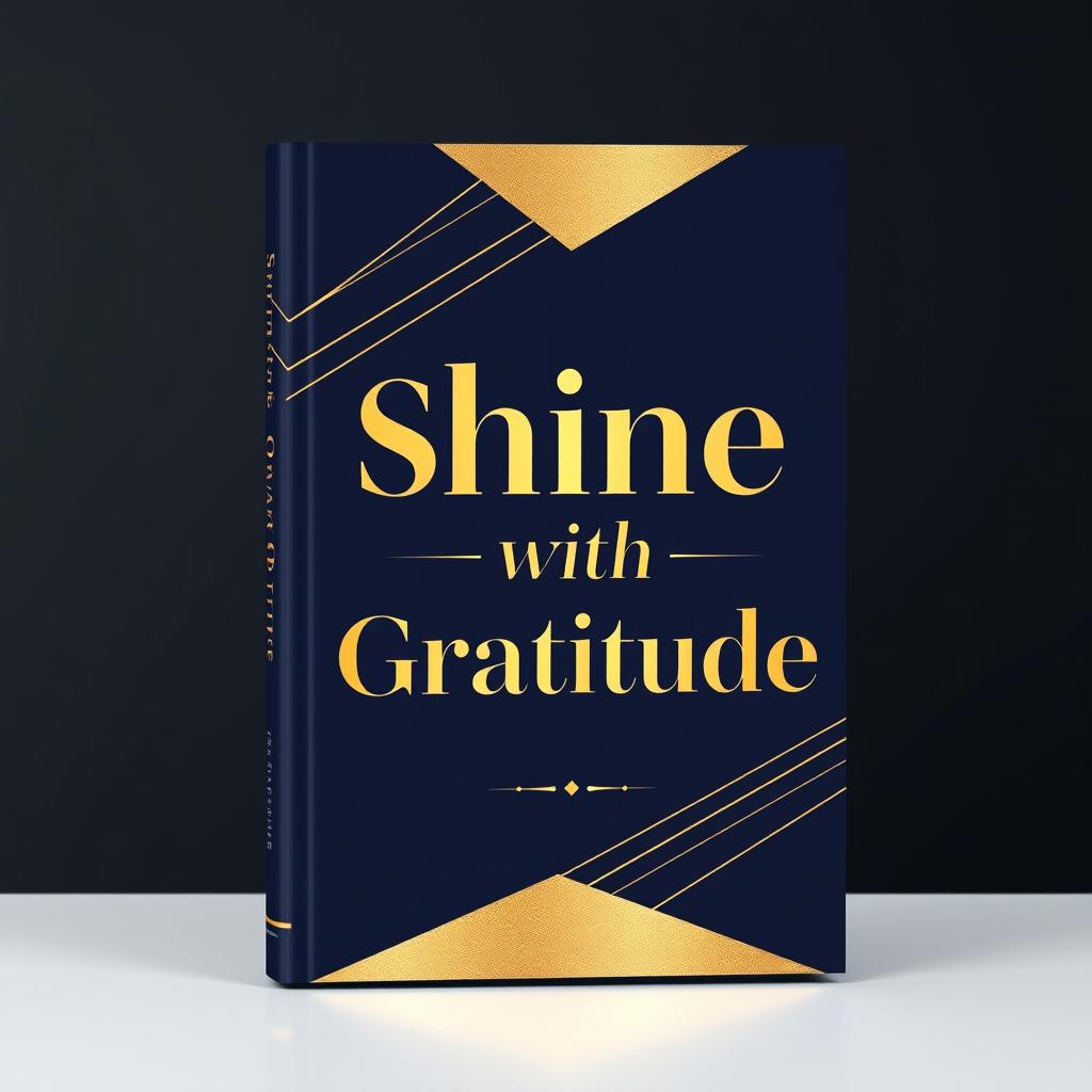 A modern and sophisticated book cover design for a gratitude book aimed at women