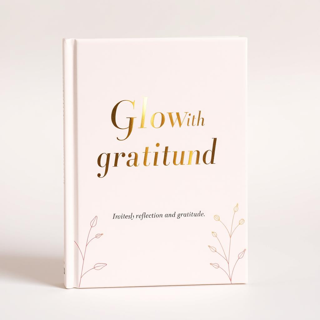 A minimalist and elegant book cover design for a gratitude book aimed at women