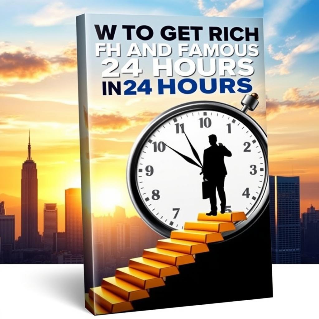 An impactful eBook cover for 'How to Get Rich and Famous in 24 Hours'